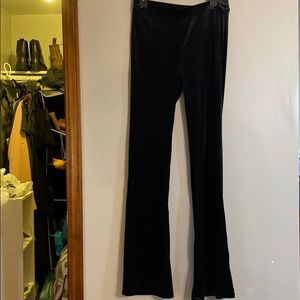 High waisted velvet flare leggings